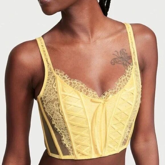 Victoria’s Secret DREAM ANGELS Unlined Lace-Up Corset Top in the Size Large - Picture 3 of 7